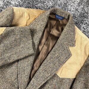 Vintage Pendleton Sport Coat Mens 46 Brown Wool Suede Elbow Patch Blazer USA